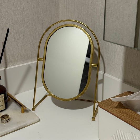 Nuro Masa Üstü Oval Ayna Gold