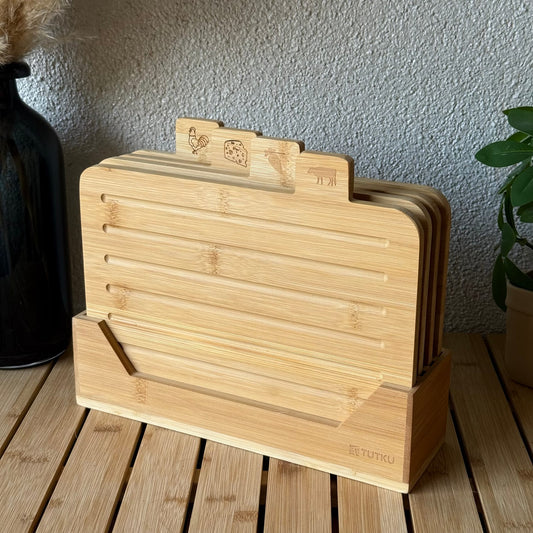 Lucias Bambu Standlı Kesme Tahtası Seti