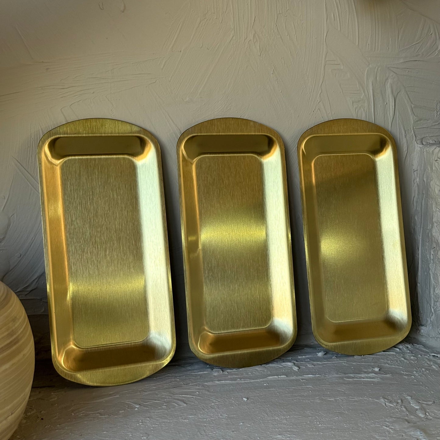 Vadi Dikdörtgen Gold Sunumluk Kahvaltılık 3 Parça KOD:8806