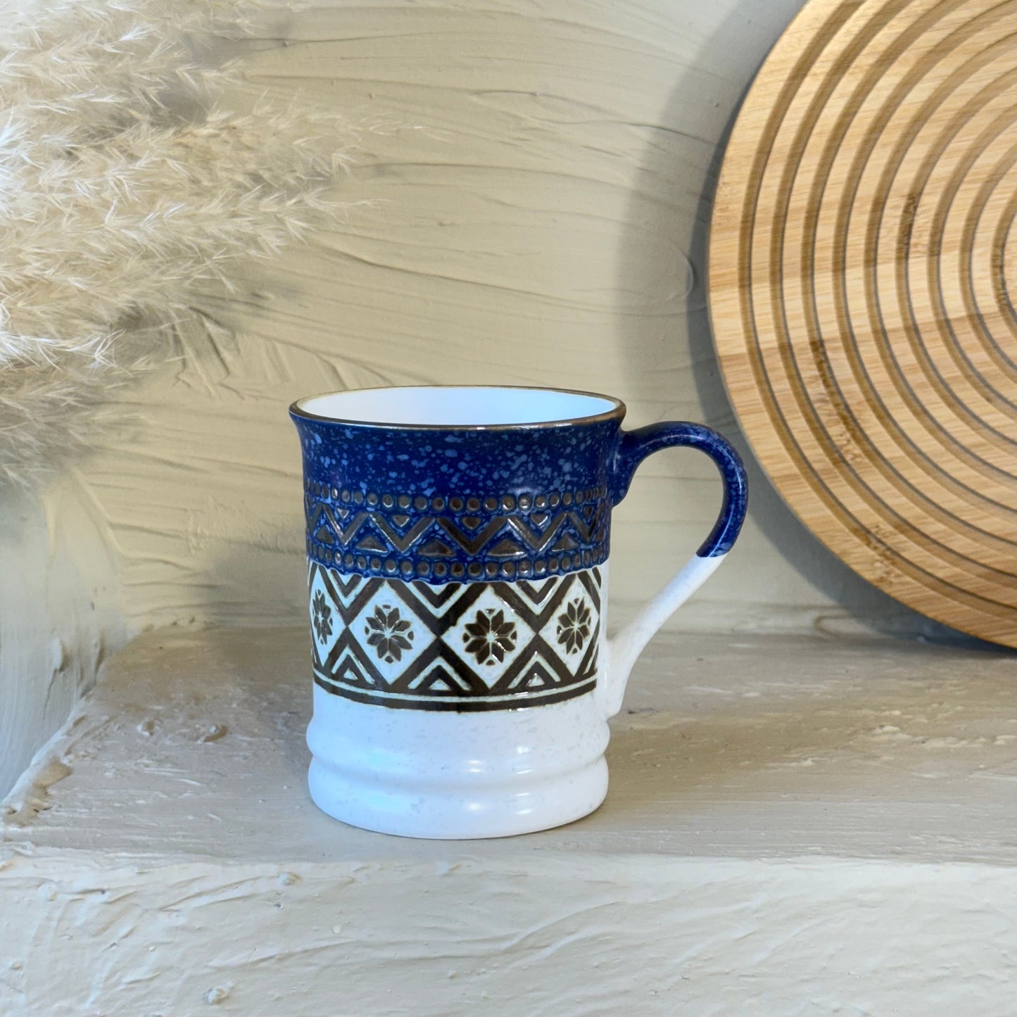 Tutku Porselen Boho Kupa 400 ml Saks Mavi KOD:3035