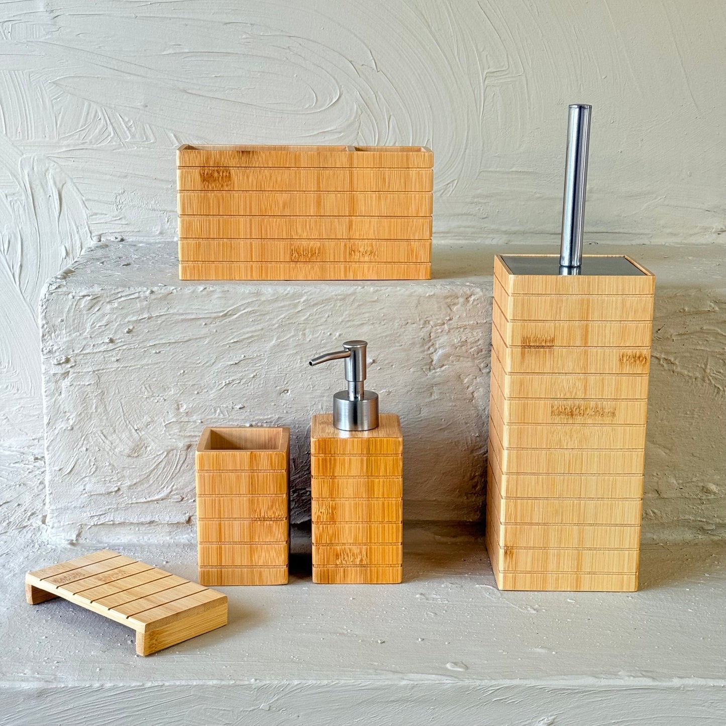 ZBERN 5 Parça Bambu Banyo Seti