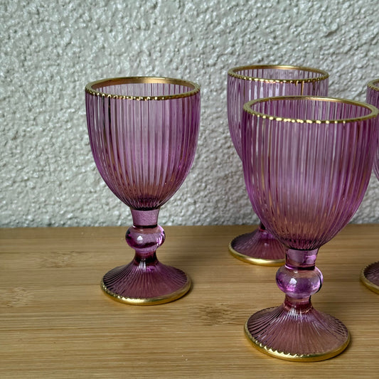 Wardy Yaldızlı Kahve Yanı Bardağı Set 6 Adet Mor