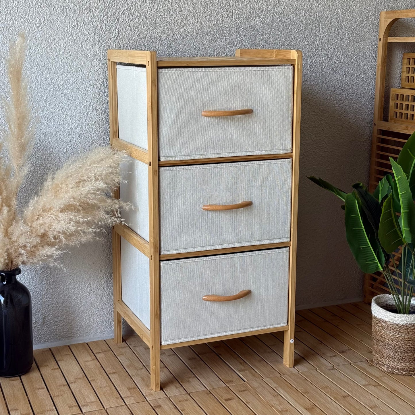 Mira Bez Çekmeceli Bambu Banyo Raf 79x35x37 CM (model:9195)